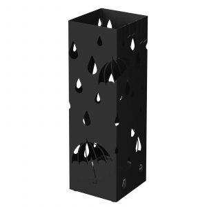 Paragüero cuadrado con gancho y plato negro