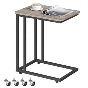 Mesa auxiliar con ruedas, estilo retro, greige