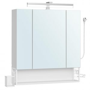 Armario de baño con espejo 3 puertas blanco nube