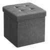 Baúl taburete plegable para almacenaje, gris oscuro