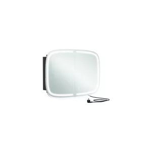 Armario de Baño de Pared con Espejo y Luz Negro Tinta