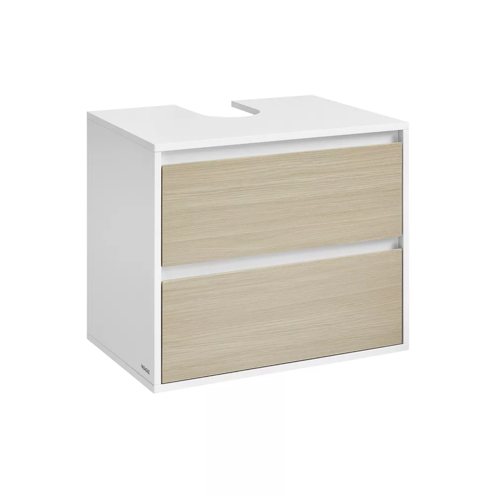 Mueble Bajo Lavabo 40 x 60 x 50 cm Blanco Nube y Beige Natural