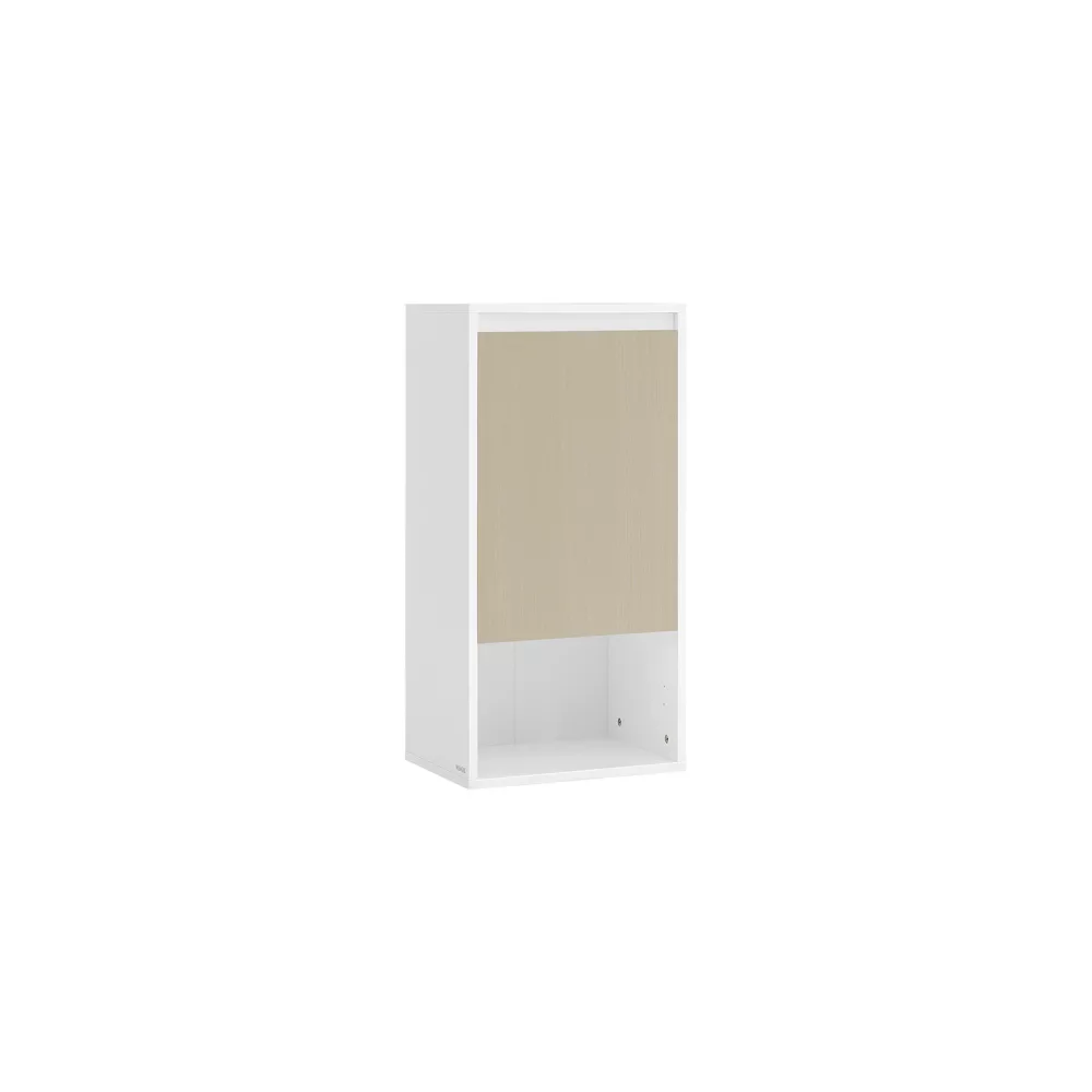 Armario de Baño 30 x 40 x 80 cm Blanco Nube y Beige Natural