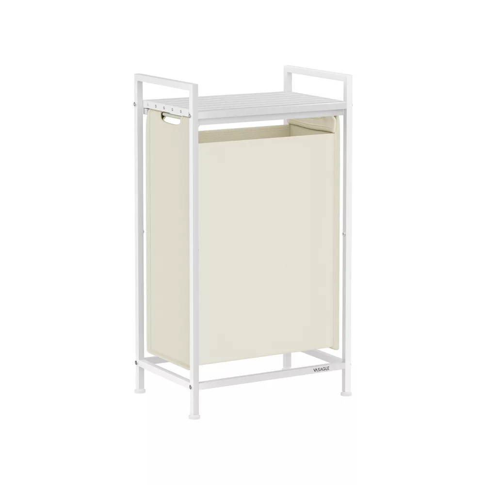 Cesto para Ropa Sucia 47 L 42 x 28 x 75 cm Blanco Crema y Blanco Nube