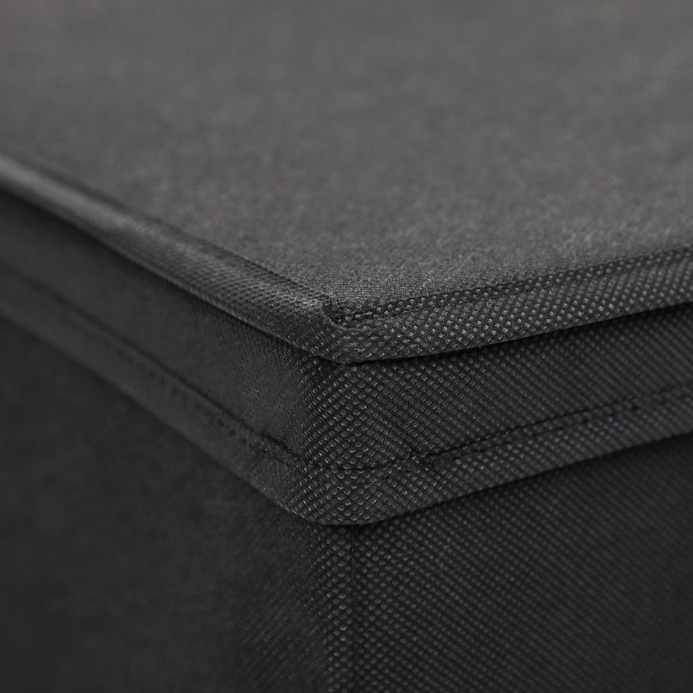 Set de 3 cajas de almacenaje de tela, 40x30x25 cm, negro - Imagen 5