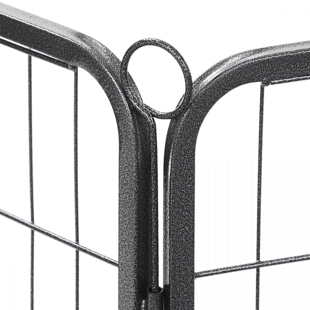 Jaula para perros de metal con una puerta, 122x80x70 cm, gris - Imagen 7