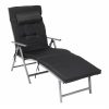 Tumbona plegable reclinable, jardín, playa, 150 kg, negro