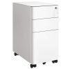 Archivador móvil con cerradura, cajonera oficina, blanco