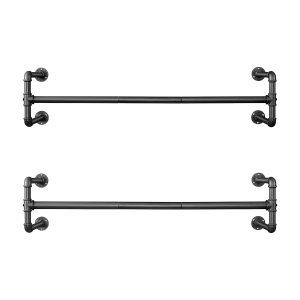 Perchero de pared industrial, set de 2, espacio eficiente