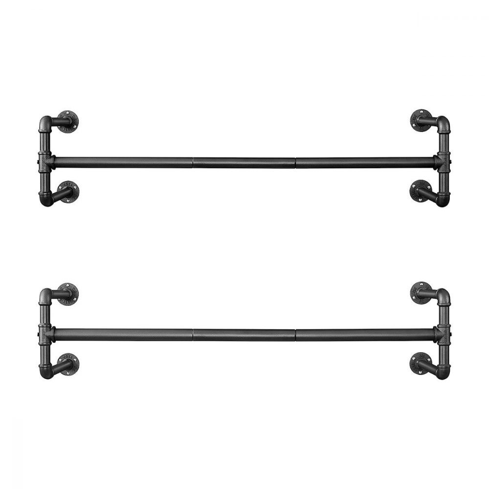 Perchero de pared industrial, set de 2, espacio eficiente