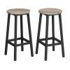 Conjunto 2 taburetes bar, asientos altos, industrial, greige