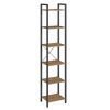 Estantería de 6 niveles multifuncional, librería espaciosa, olmo pardo