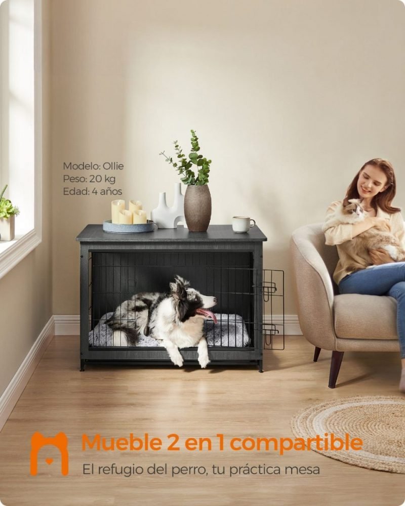 Jaula para perros y cachorros con mesa auxiliar integrada - Imagen 4