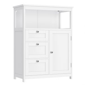 Armario de baño blanco, gran espacio de almacenamiento