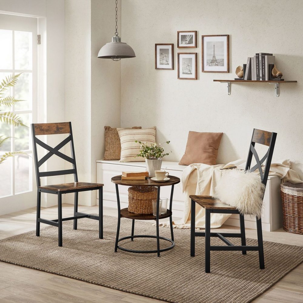 Set de 2 sillas de comedor ergonómicas, estilo industrial - Imagen 2