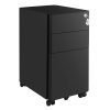 Archivador móvil con cerradura, cajonera oficina, negro