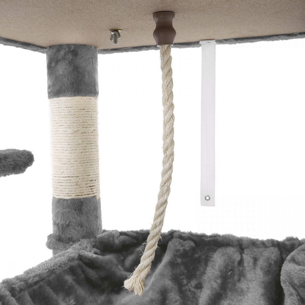Árbol para gatos de varios niveles, torre de 143 cm, gris claro - Imagen 5