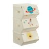 Juego 3 cajas almacenamiento para juguetes, diseño espacial