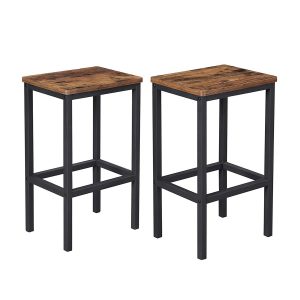 Juego de 2 taburetes de bar industrial con reposapiés