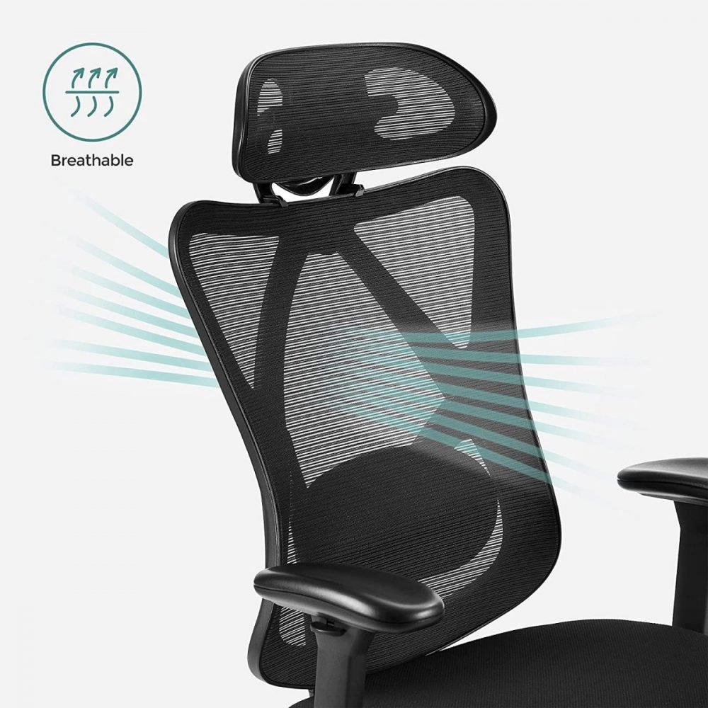 Silla de oficina ergonómica de malla en negro - Imagen 6