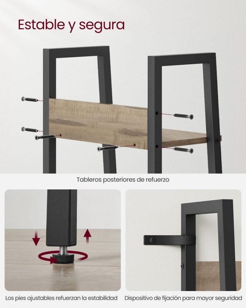 Estantería escalera estrecha de 5 niveles, estilo industrial - Imagen 4