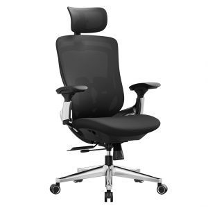 Silla de oficina ergonómica en malla ajustable, negro tinta