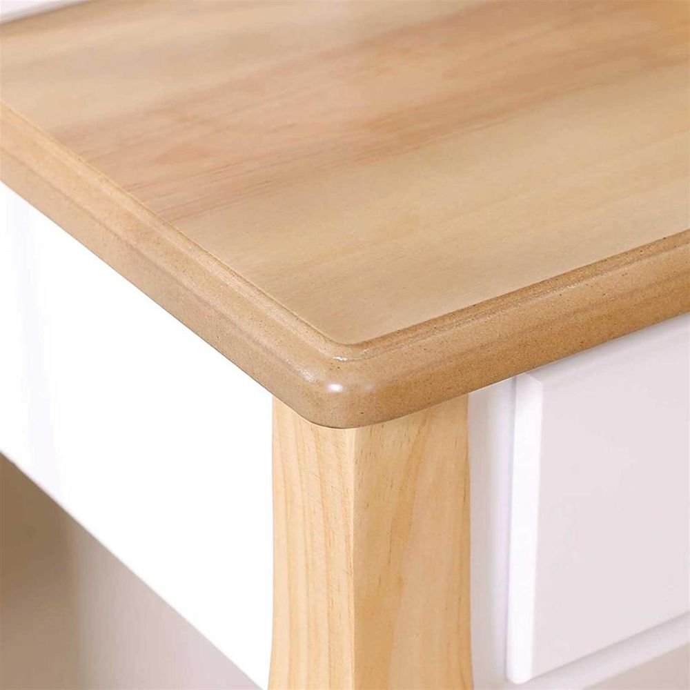 Tocador con taburete y espejo giratorio, 5 cajones, madera - Imagen 7