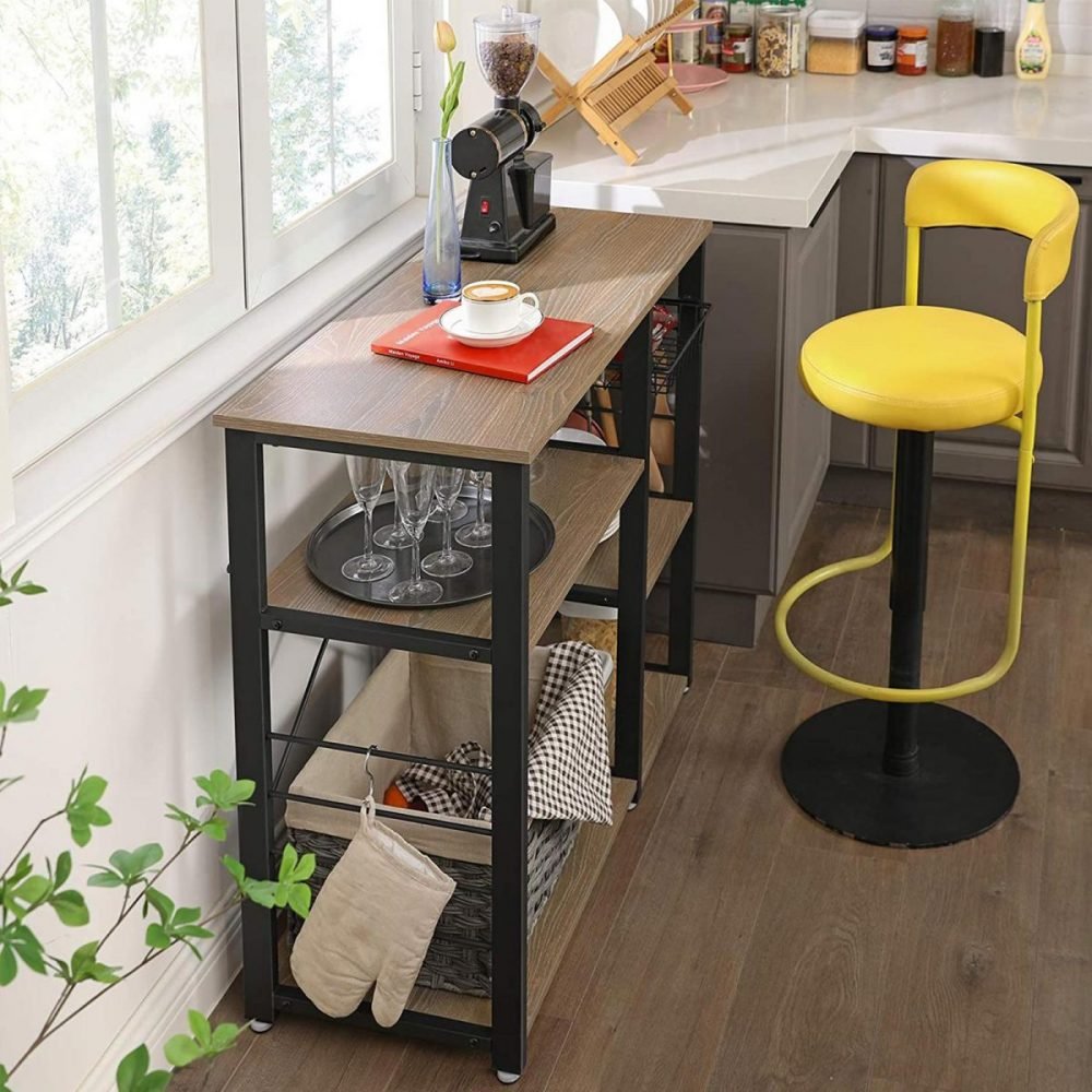 Estantería de cocina vintage metálica con rejilla de hierro, gris sablé - Imagen 5