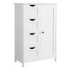 Armario baño estrecho, 4 cajones y puerta, blanco