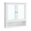 Armario de baño con espejo de pared, 2 puertas, balda ajustable