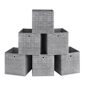 Set de 6 cajas plegables 33x33x33 cm, gris