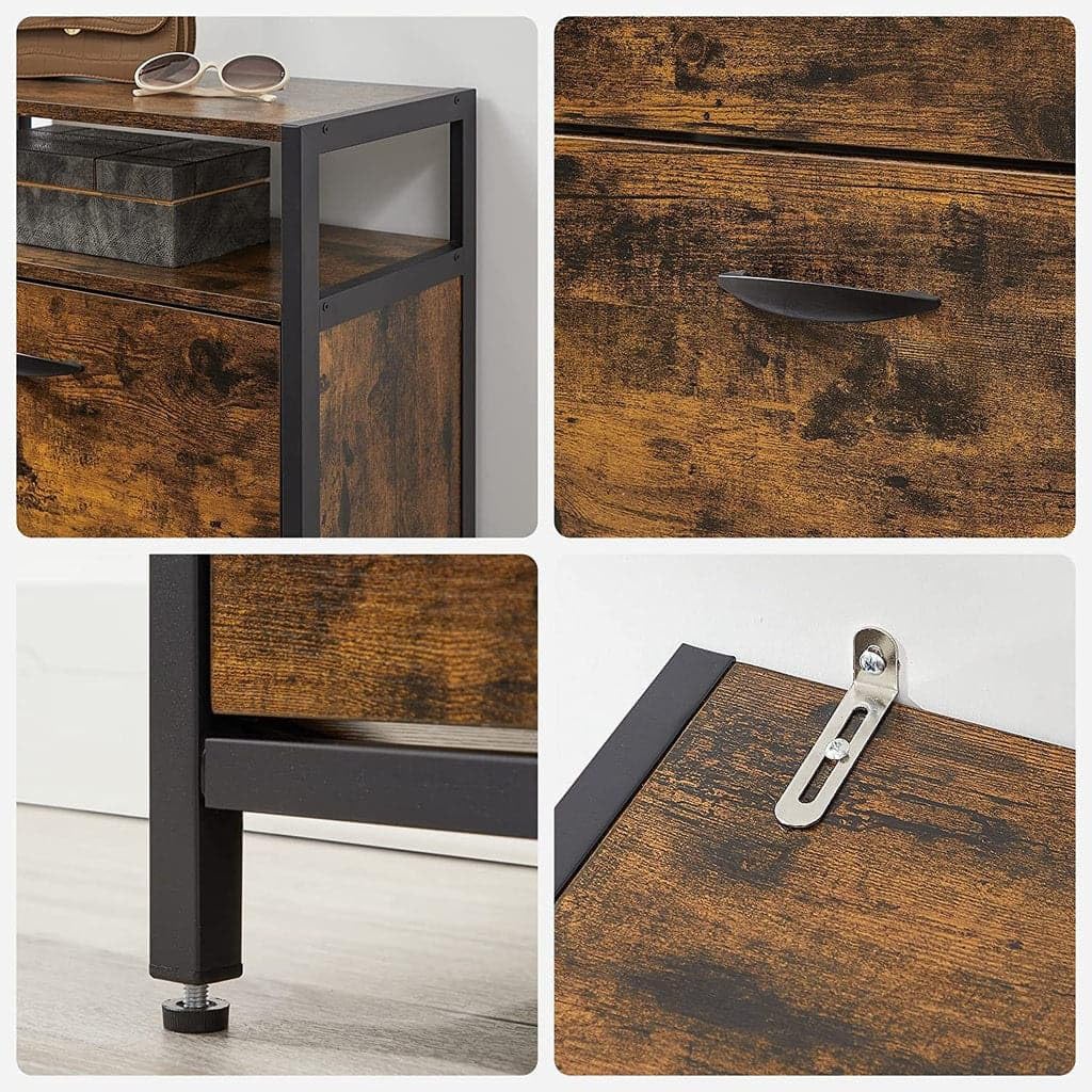 Zapatero de 2 compartimentos con estante abierto - 60x30x95 cm - Imagen 8