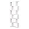 Estantería de madera de 6 niveles, blanco