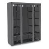 Armario plegable de tela 175x150x45 cm, organizador portátil, gris