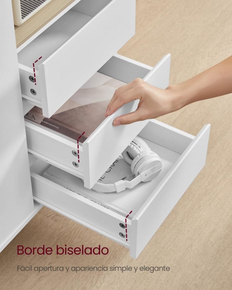 Aparador moderno de almacenaje con puertas, blanco nube - Imagen 5