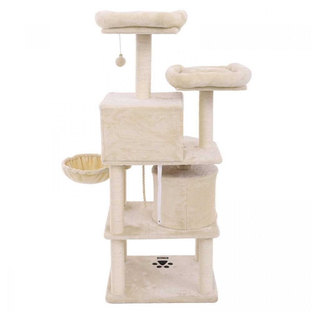 Árbol gatos postes sisal, rascador, varias plataformas, beige - Imagen 3