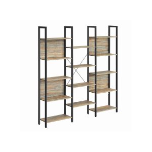 Estantería 6 niveles industrial, roble azul