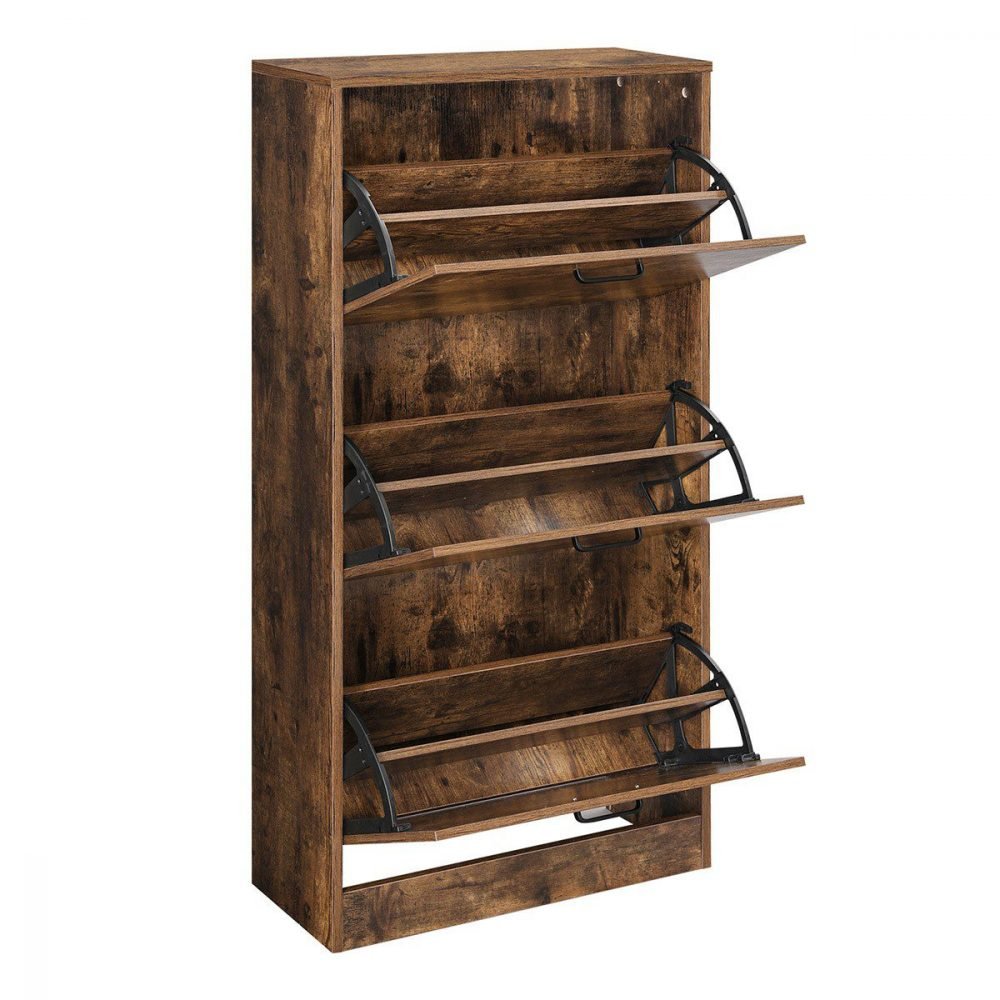 Zapatero de madera con 3 puertas abatibles, 60x24x120 cm - Imagen 4