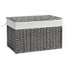 Baúl de almacenamiento de ratán 105 l, caja versátil, gris