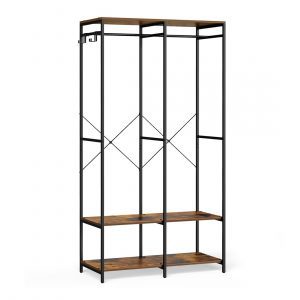 Armario portátil plegable 94,5x40x180 cm, marrón