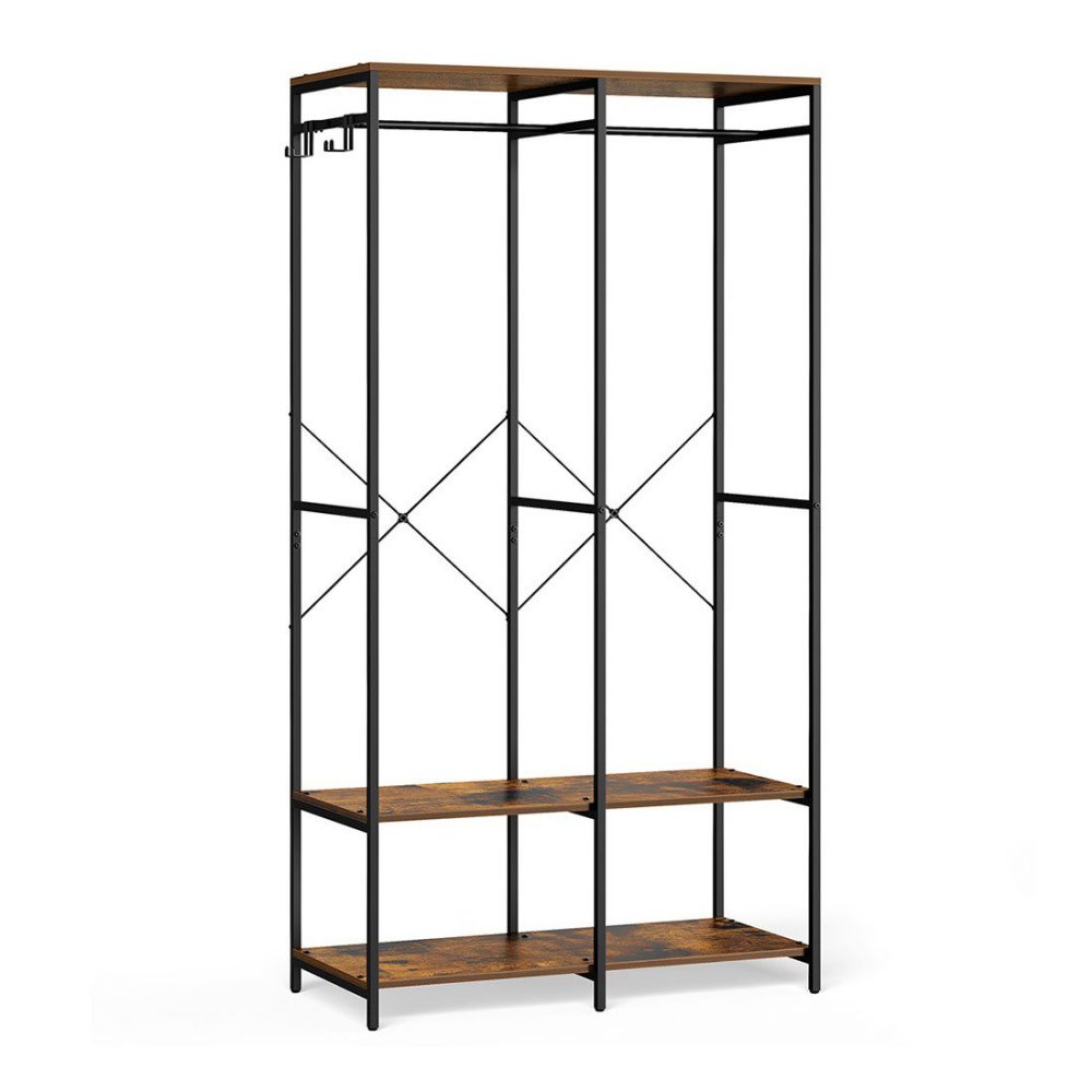 Armario portátil plegable 94,5x40x180 cm, marrón