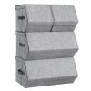 Juego de 4 cajas de almacenamiento apilables con tapas, gris
