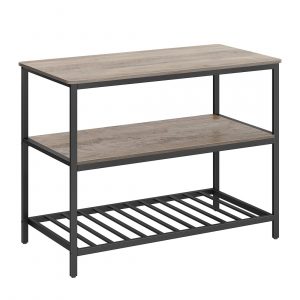 Isla cocina 120x60x90 cm, 3 estantes, greige