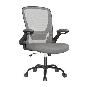 Silla de escritorio ergonómica giratoria con soporte lumbar, gris