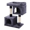 Árbol rascador para gatos con columnas de sisal, 2 viviendas, gris antracita