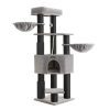 Árbol para gatos grande con almohadillas autocalentables, gris y negro