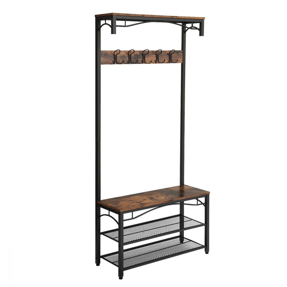 Perchero con banco y zapatero integrado, 80x32x178.5 cm - Imagen 2