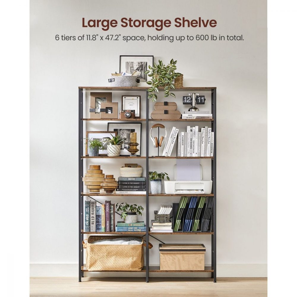 Estantería de almacenamiento de 6 niveles, estilo industrial - Imagen 3