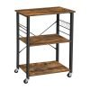 Carro de cocina con ruedas, estilo industrial, marrón rústico