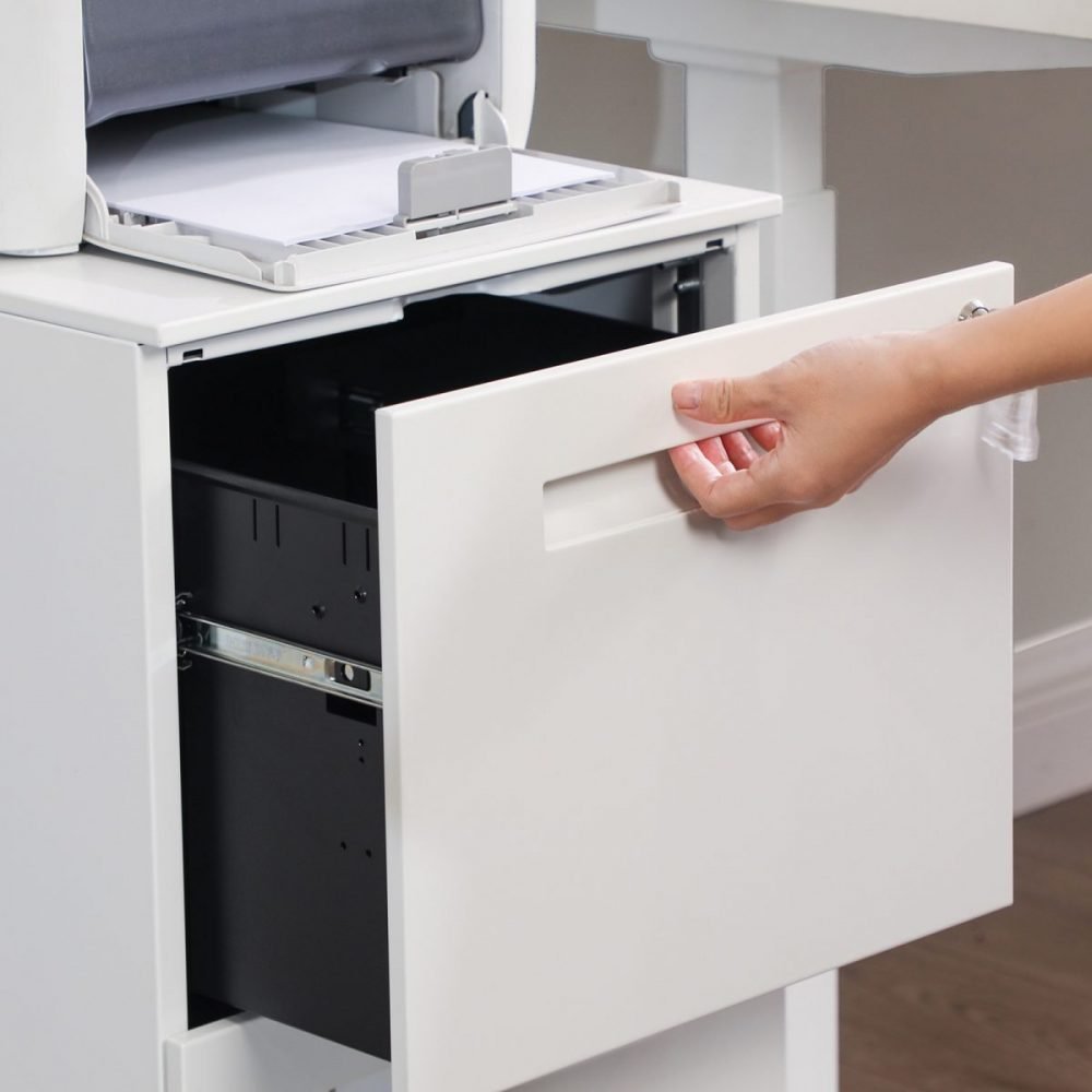 Archivador móvil con cerradura, 2 cajones, blanco - Imagen 5